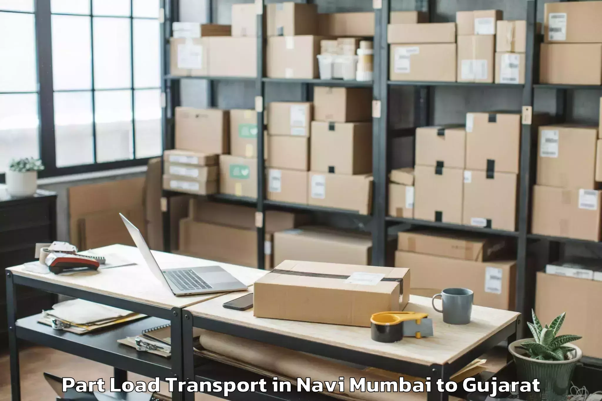 Navi Mumbai to Lodhika Part Load Transport Booking